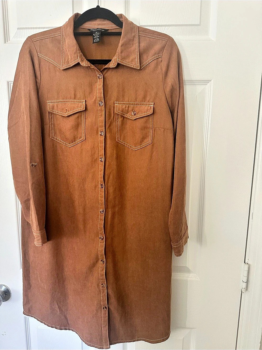 Medium by Medium. Miller Long Sleeve Maxi Dress in Brown Size Medium